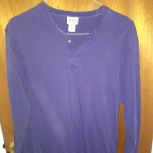 LL Bean Dark Blue Henley shirt